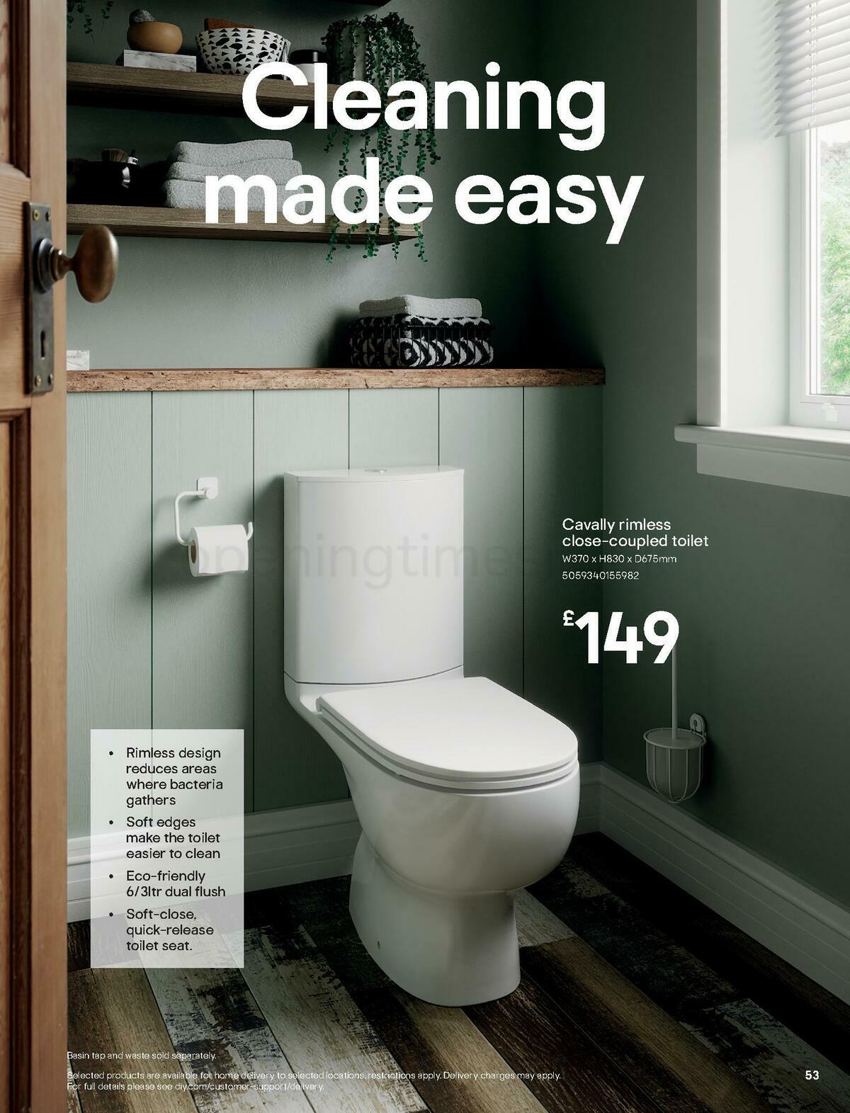 B&Q Bathroom Collections Offers from 1 May