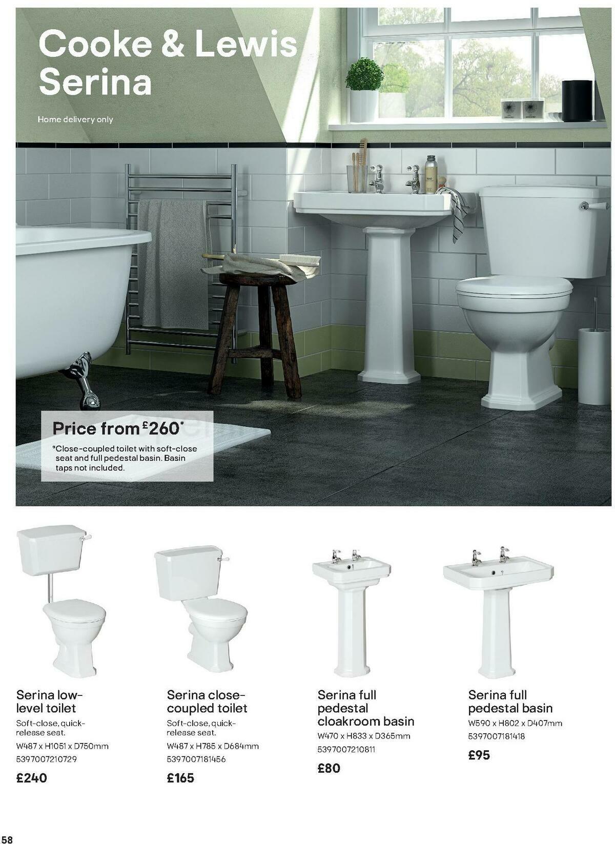 B&Q Bathroom Collections Offers from 1 May