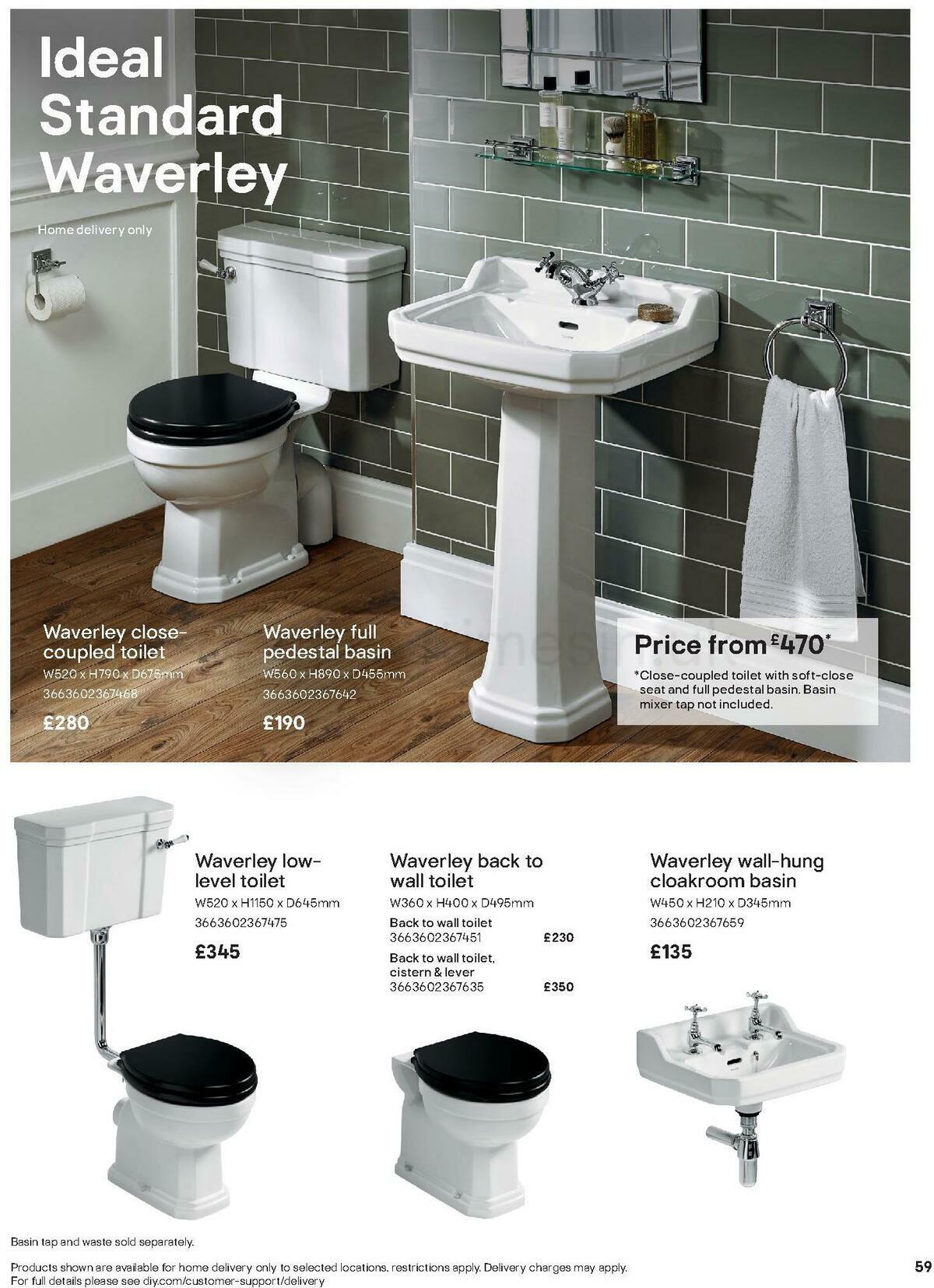 B&Q Bathroom Collections Offers from 1 May
