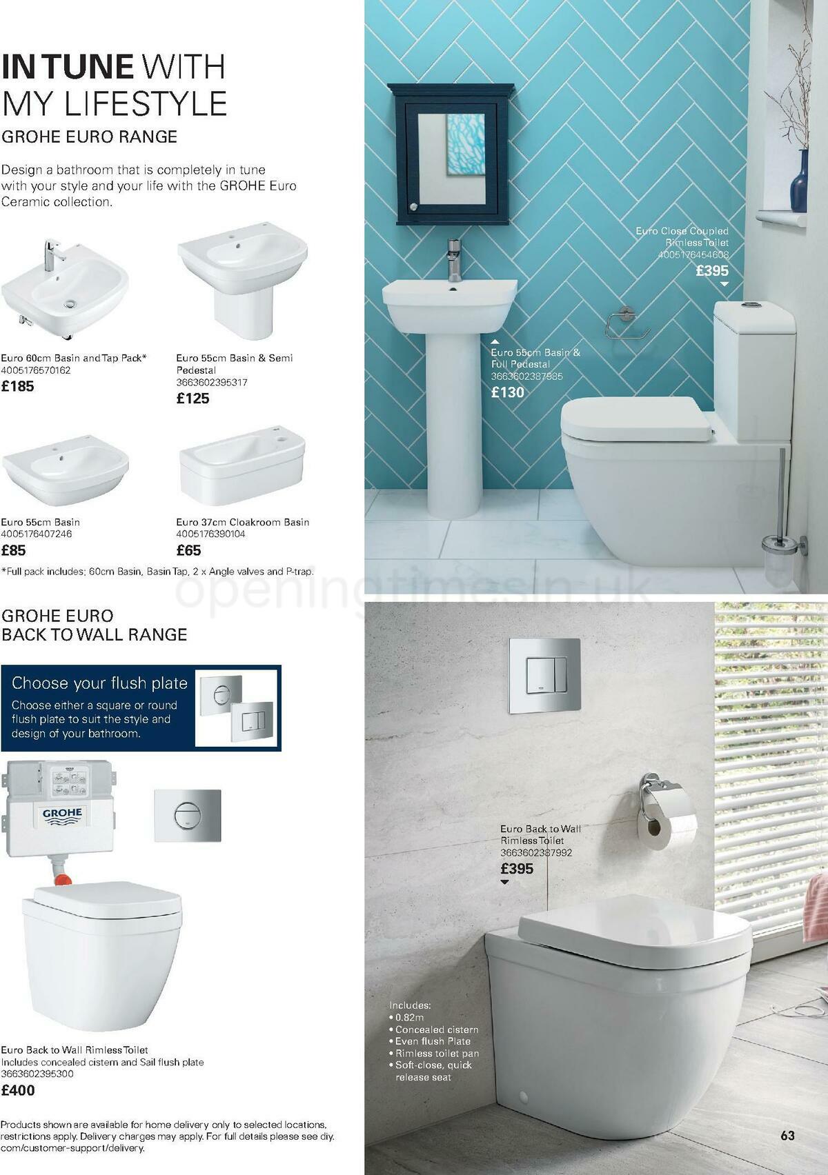 B&Q Bathroom Collections Offers from 1 May