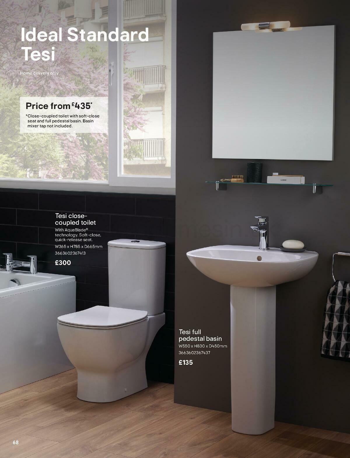 B&Q Bathroom Collections Offers from 1 May