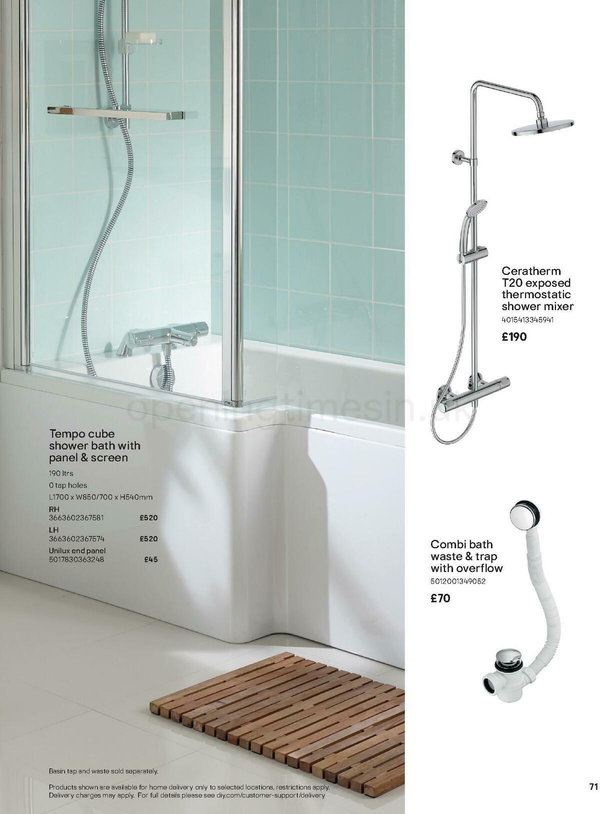 B&Q Bathroom Collections Offers from 1 May