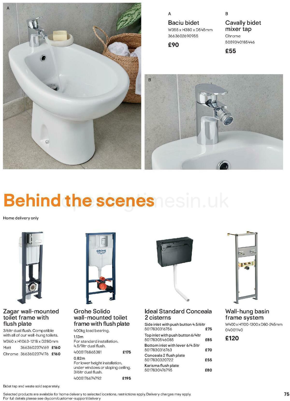 B&Q Bathroom Collections Offers from 1 May