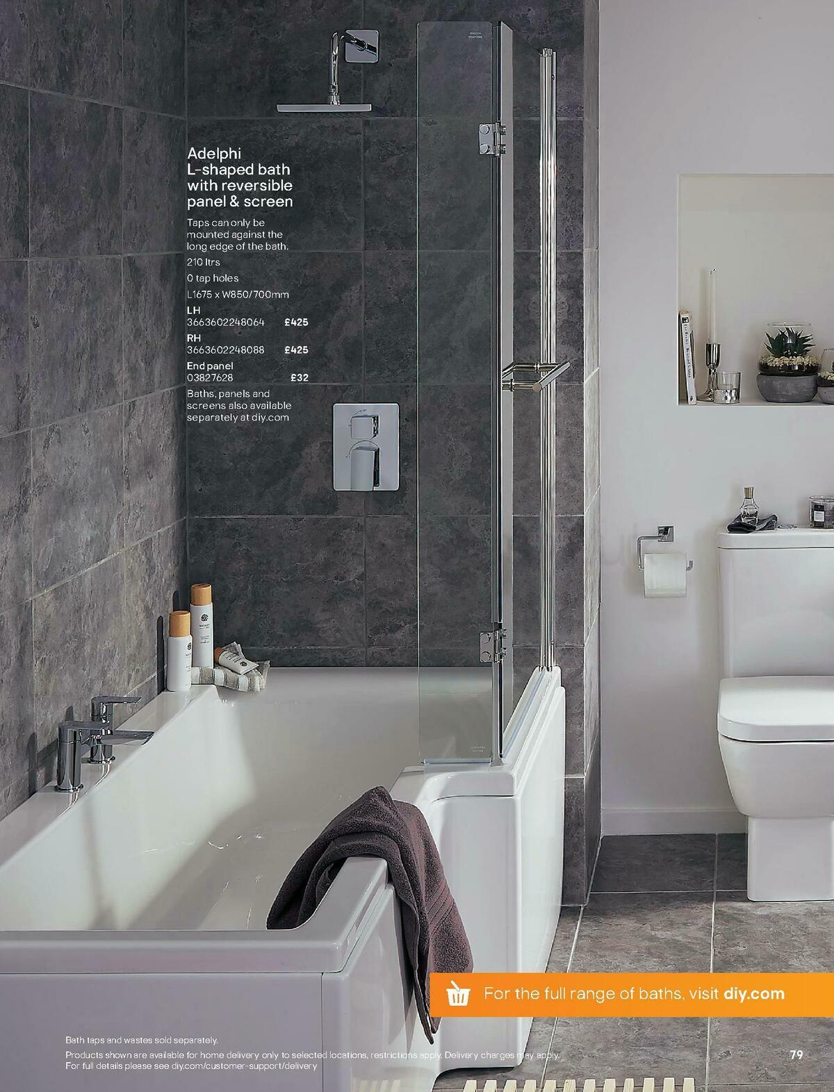 B&Q Bathroom Collections Offers from 1 May