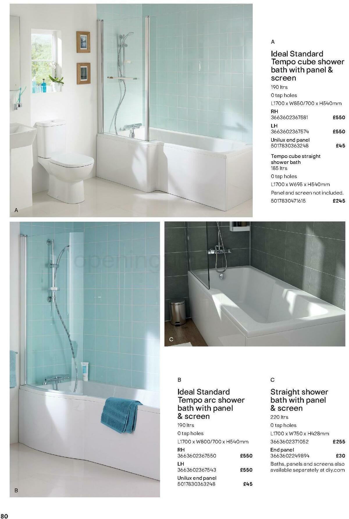 B&Q Bathroom Collections Offers from 1 May