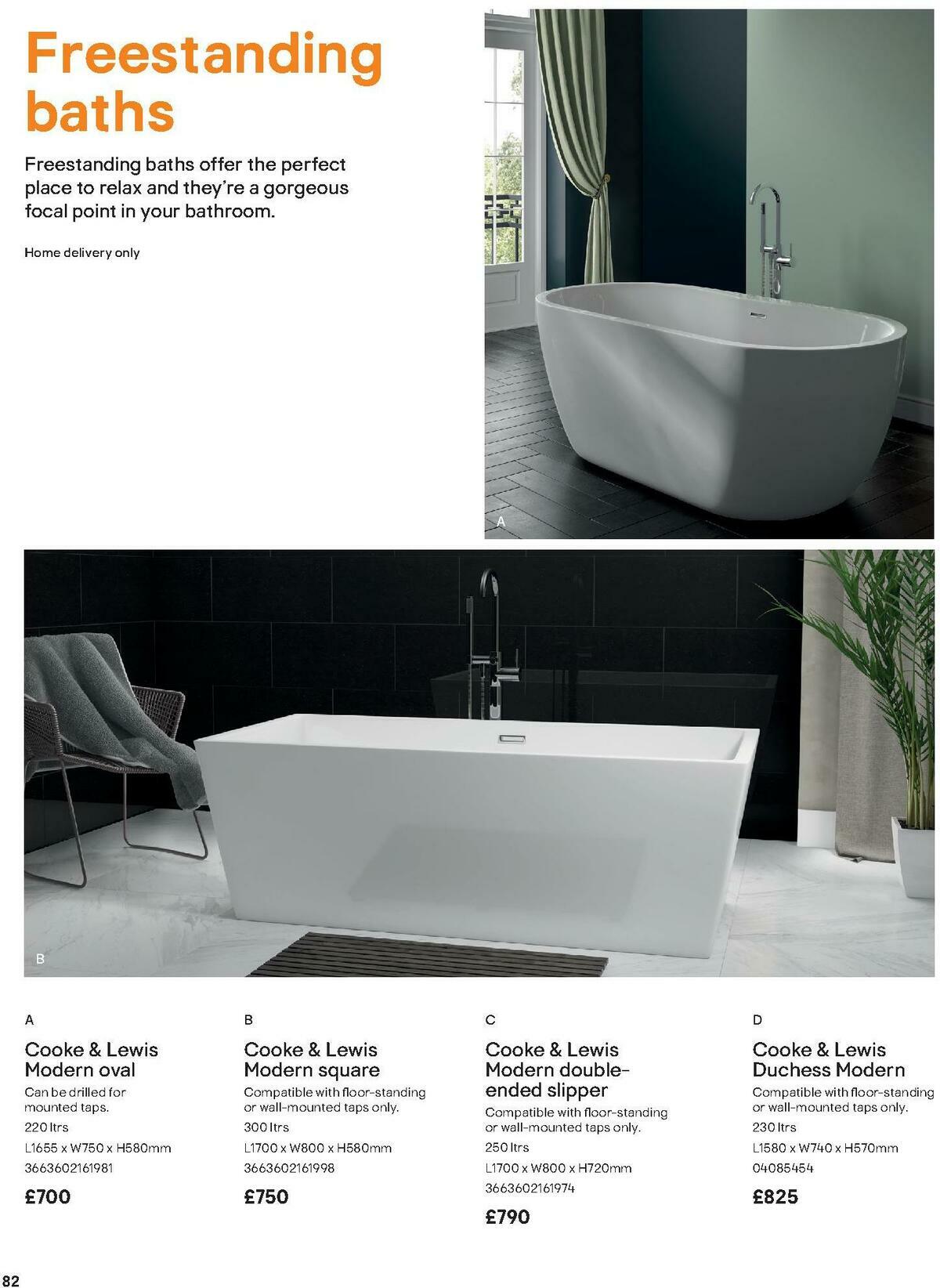 B&Q Bathroom Collections Offers from 1 May