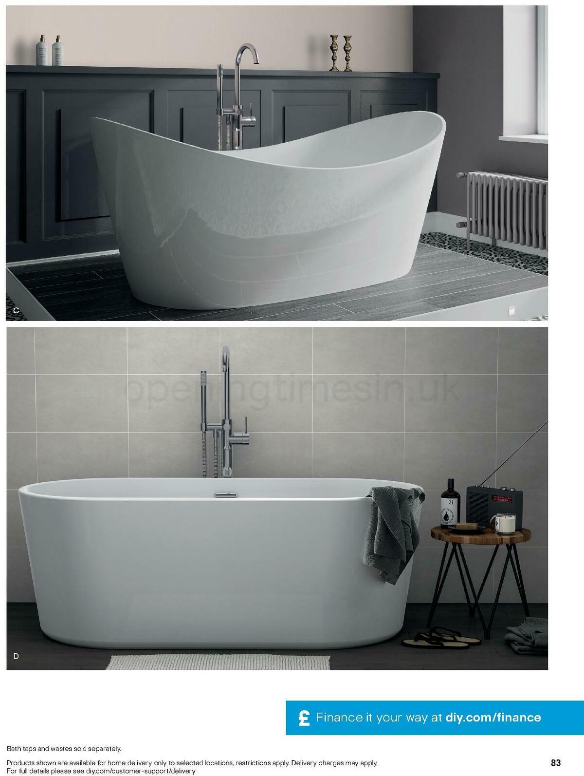 B&Q Bathroom Collections Offers from 1 May
