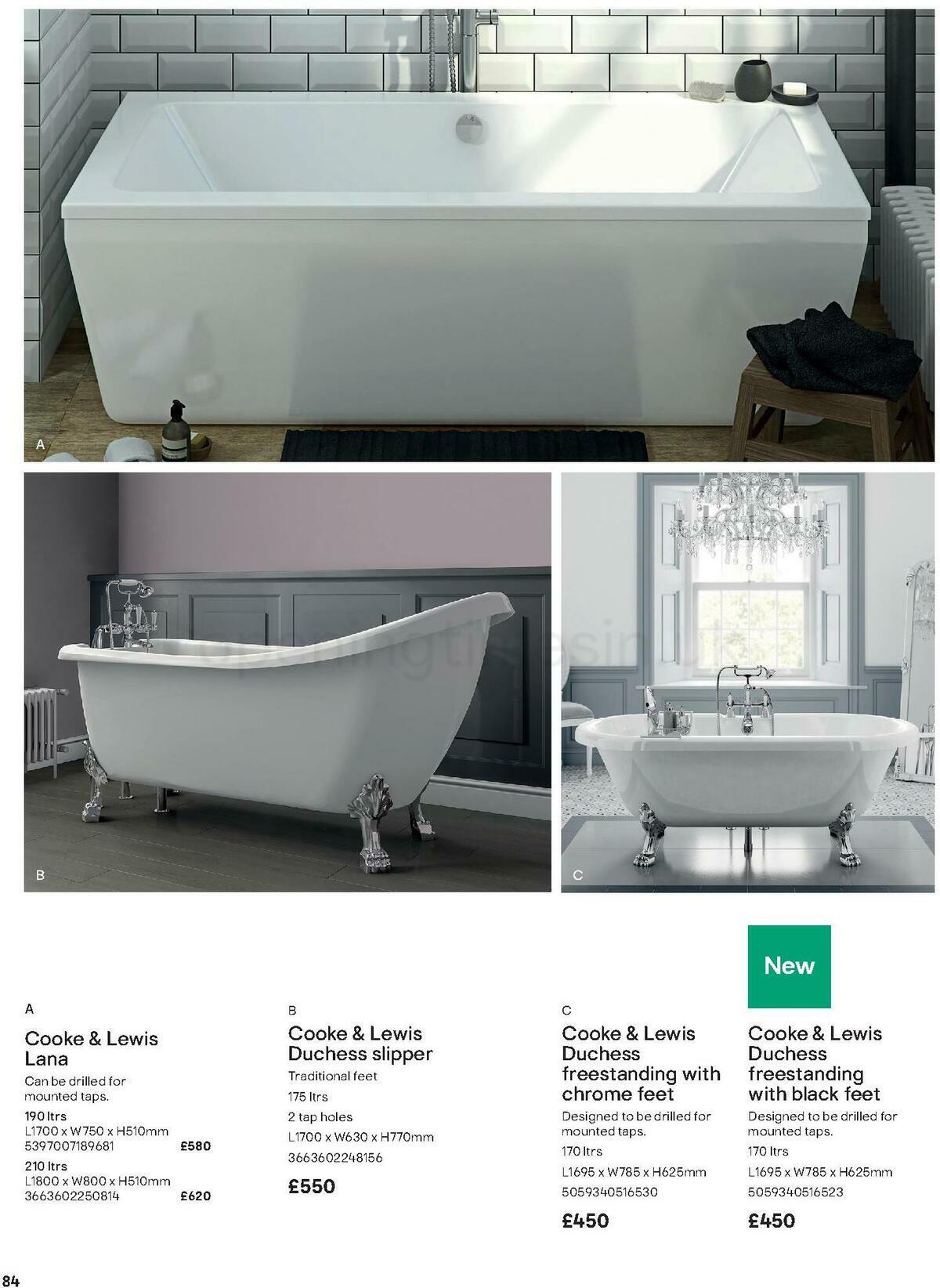 B&Q Bathroom Collections Offers from 1 May