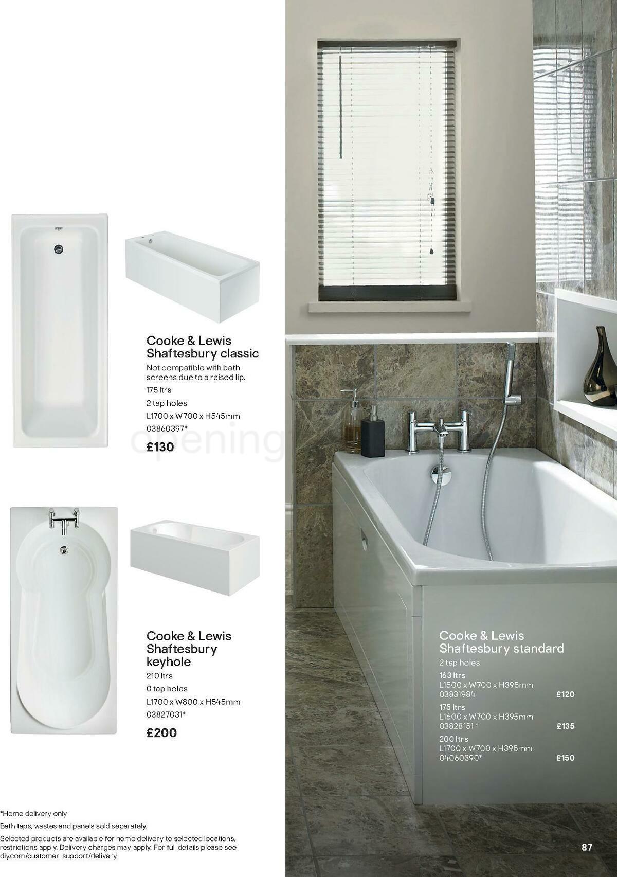 B&Q Bathroom Collections Offers from 1 May