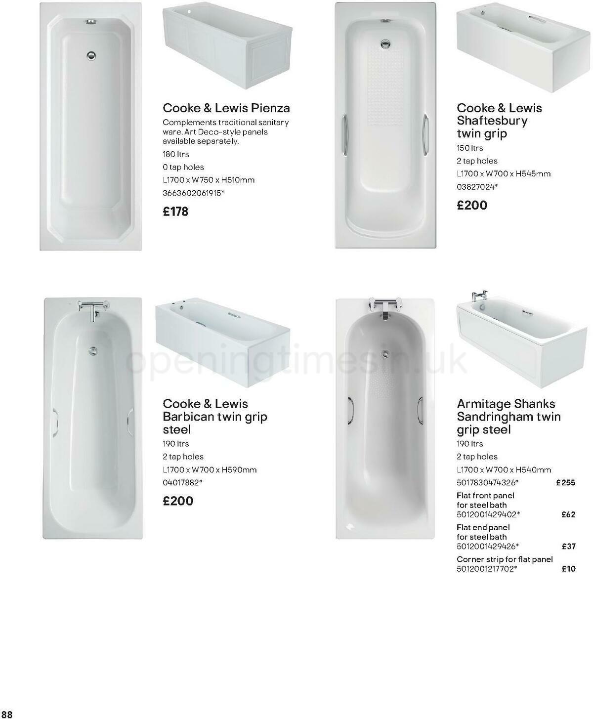 B&Q Bathroom Collections Offers from 1 May