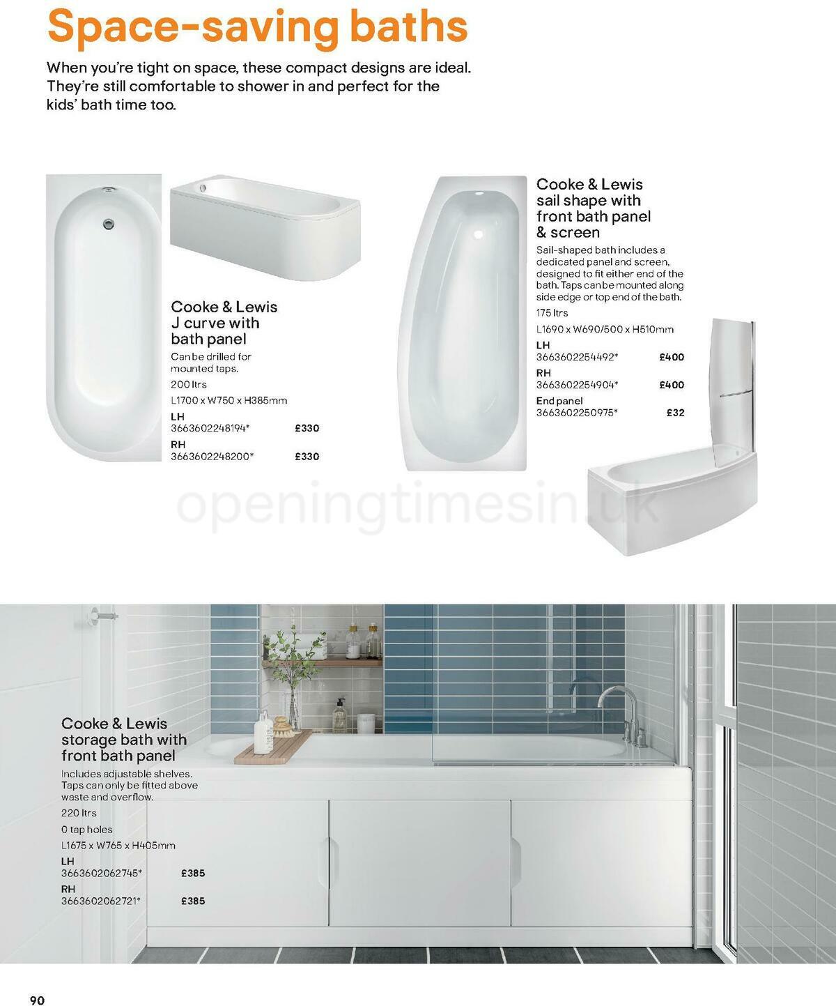 B&Q Bathroom Collections Offers from 1 May