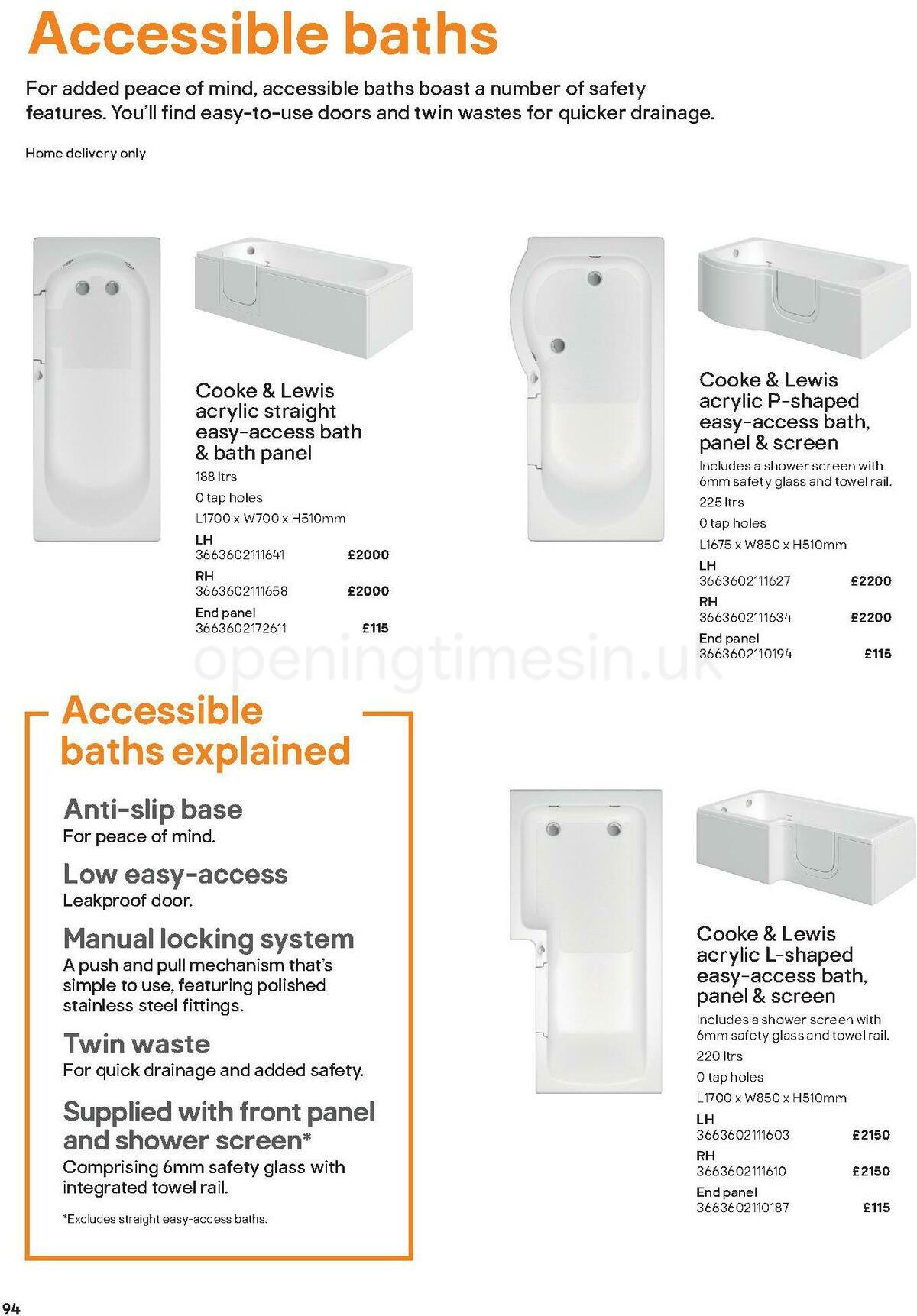 B&Q Bathroom Collections Offers from 1 May