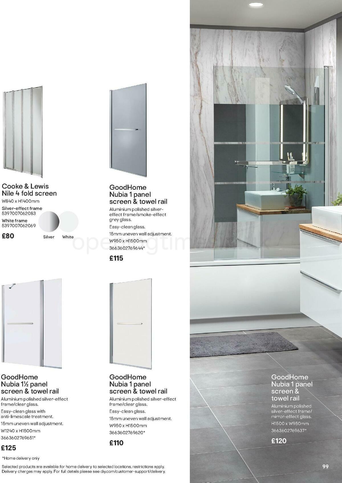 B&Q Bathroom Collections Offers from 1 May