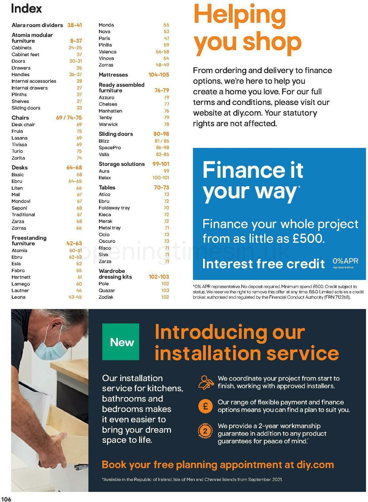 B&Q Indoor Furniture Offers from 1 September