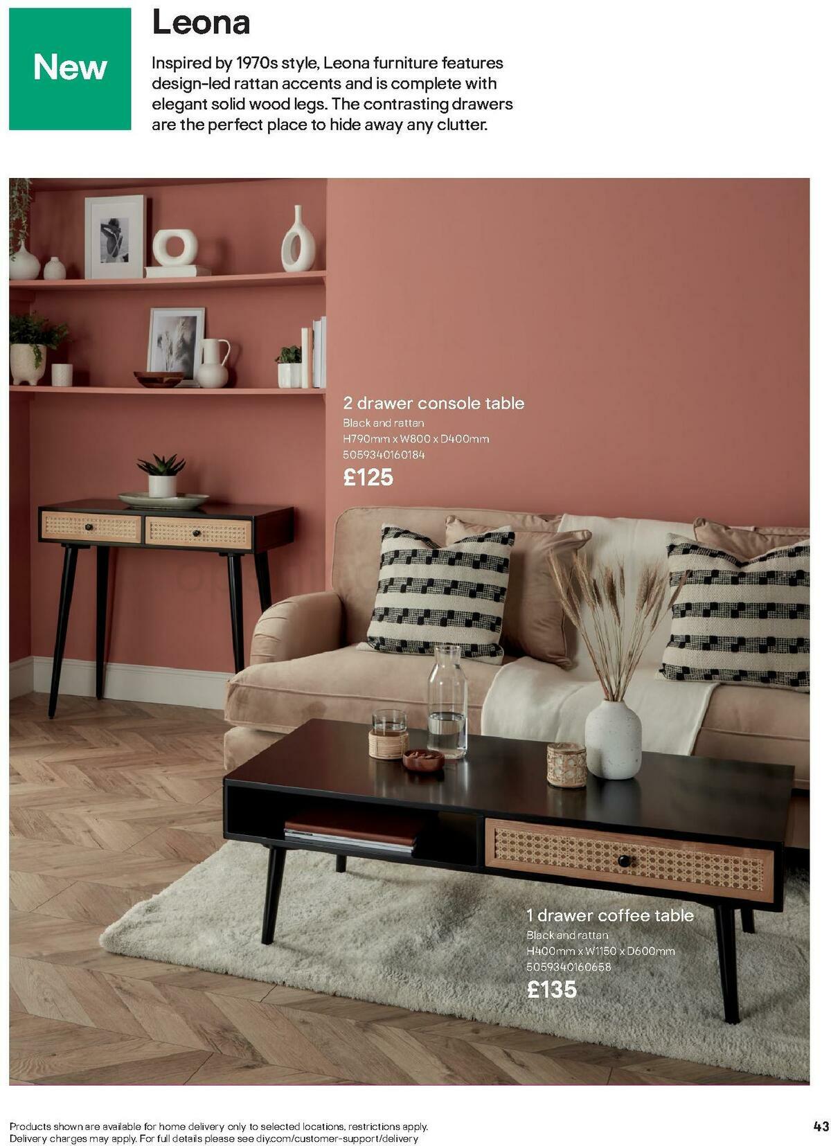 B&Q Indoor Furniture Offers from 1 September