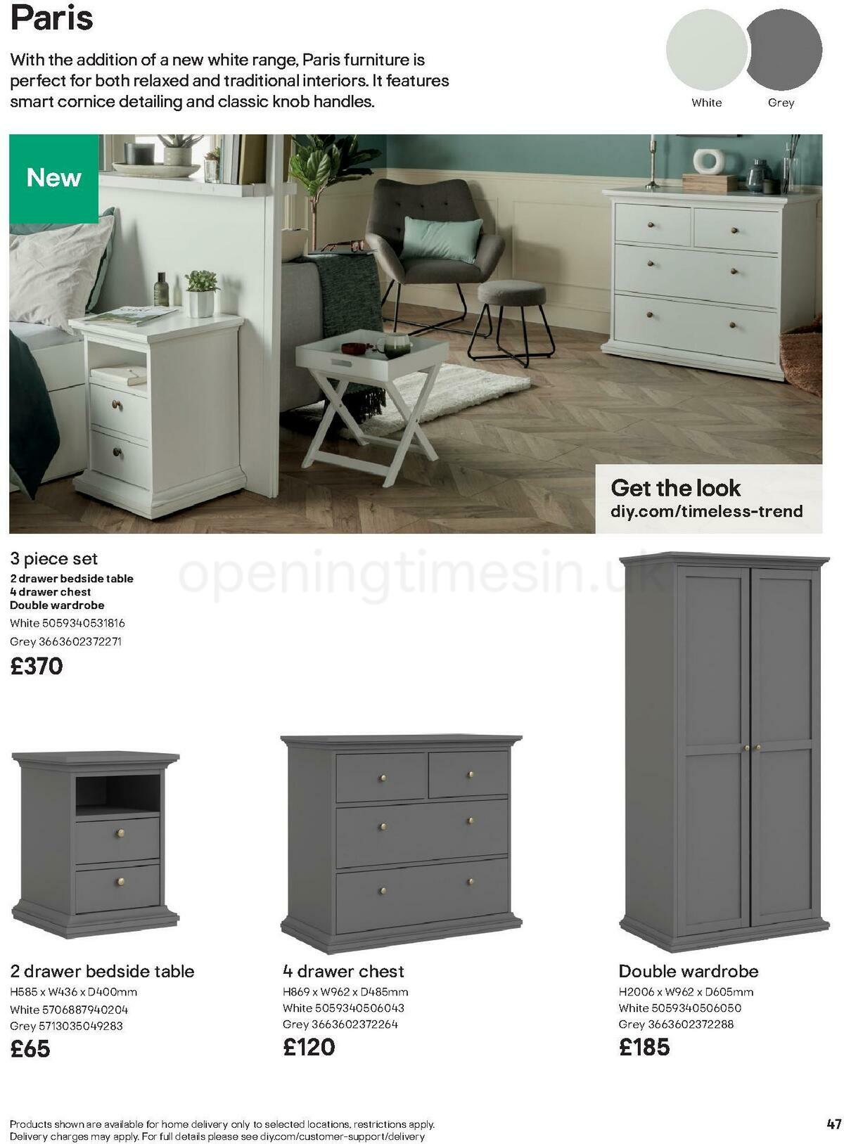 B&Q Indoor Furniture Offers from 1 September