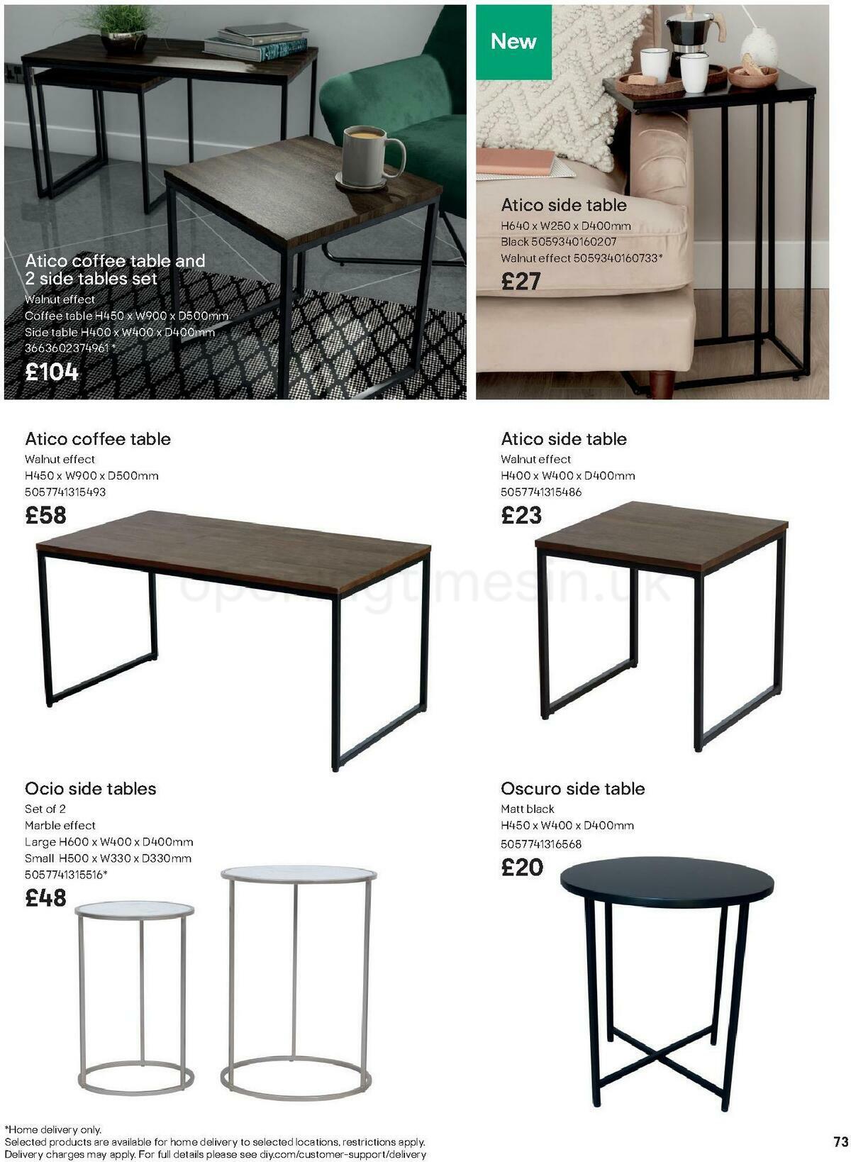 B&Q Indoor Furniture Offers from 1 September