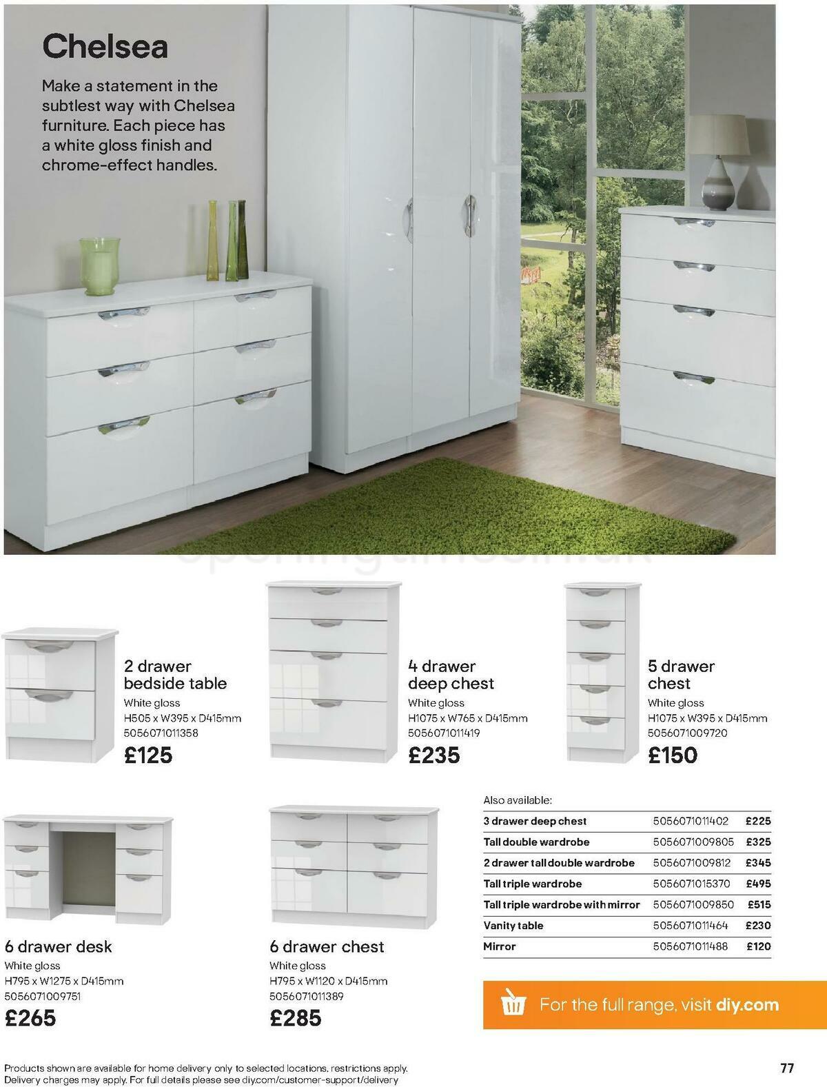 B&Q Indoor Furniture Offers from 1 September