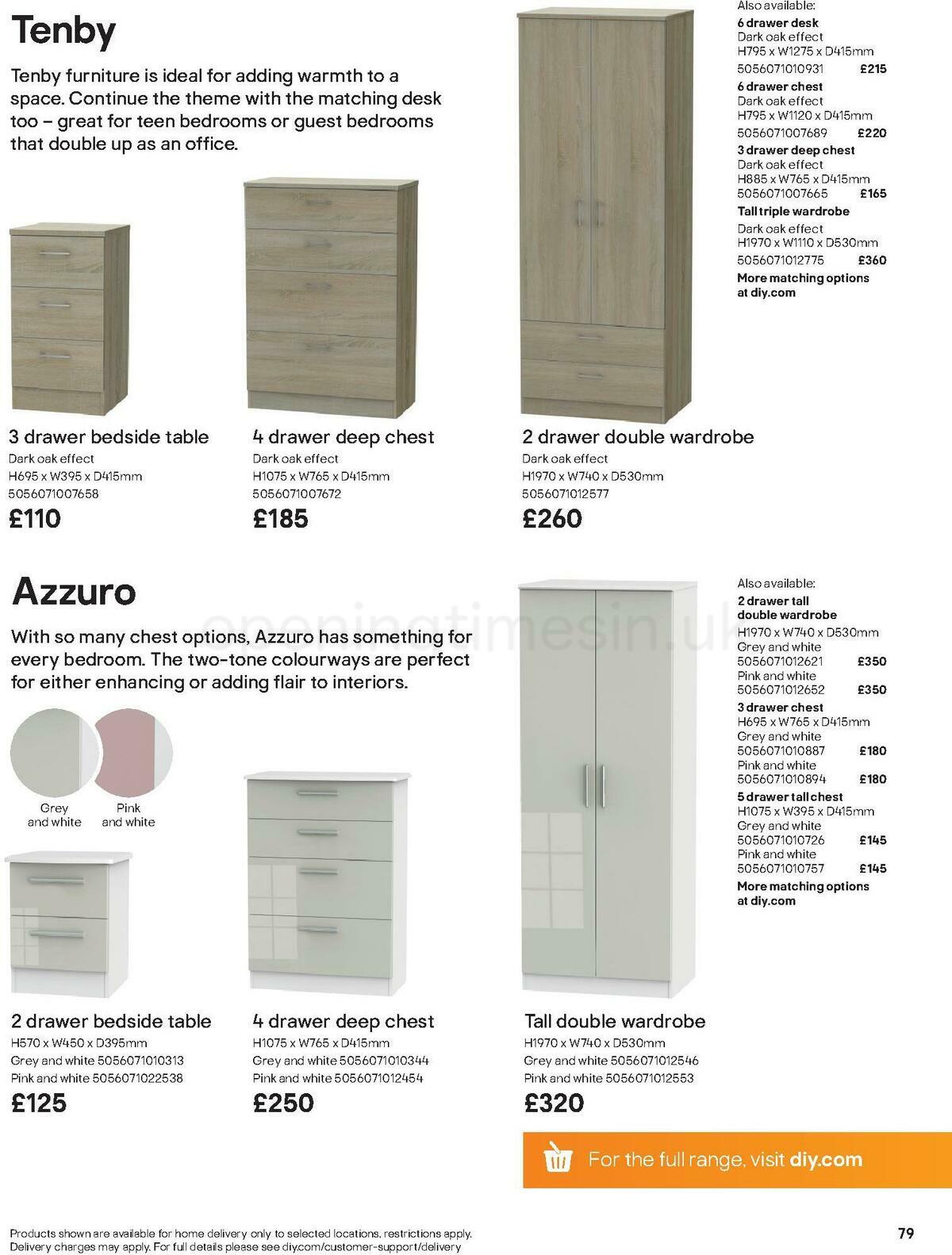 B&Q Indoor Furniture Offers from 1 September