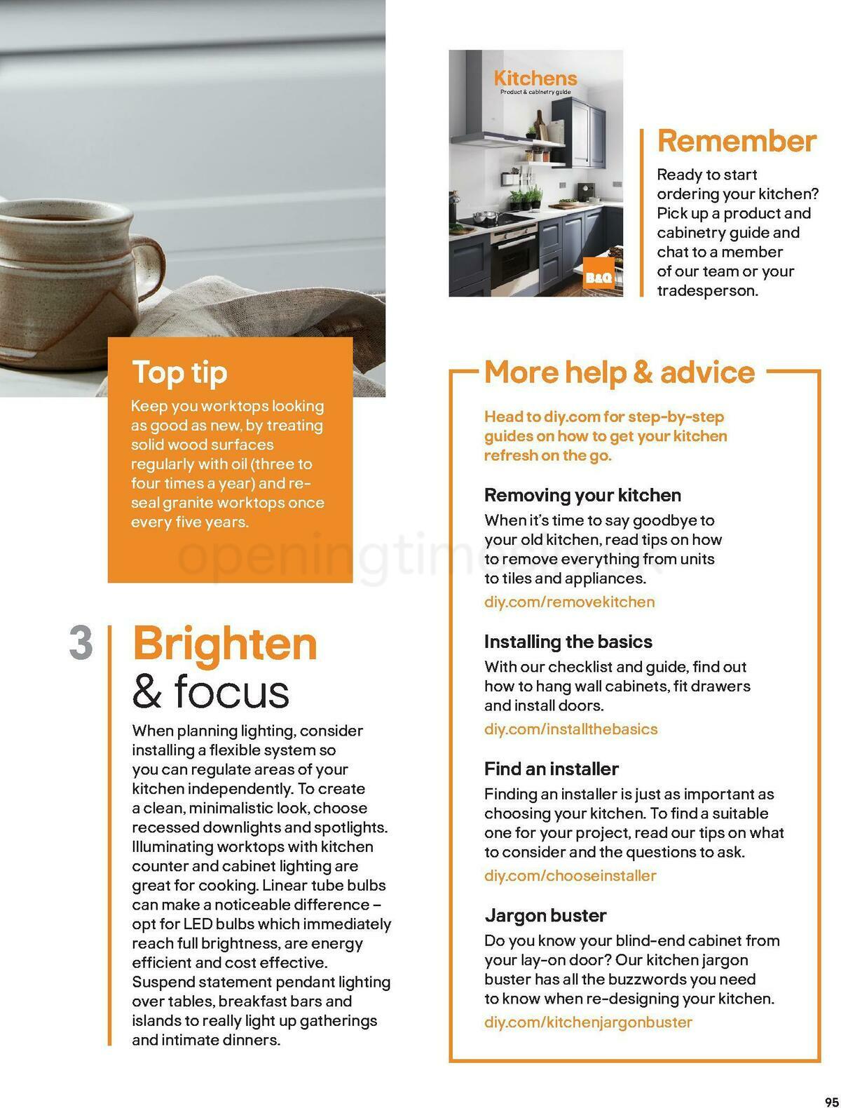 B&Q Kitchens Inspiration Offers from 1 September