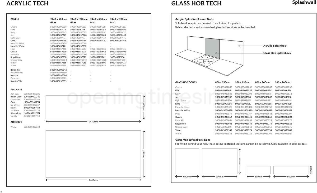 B&Q Splashwall Elegant Kitchen Splashbacks Offers from 1 September