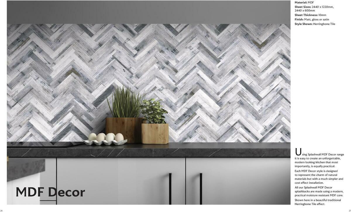 B&Q Splashwall Elegant Kitchen Splashbacks Offers from 1 September