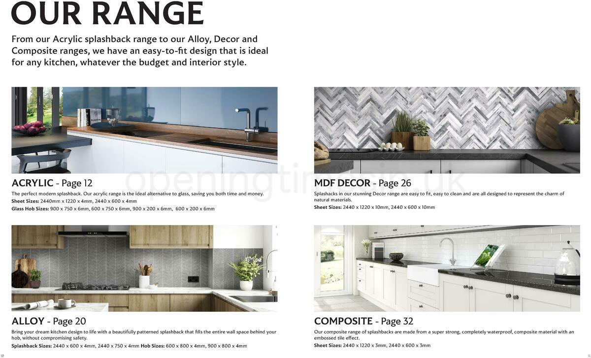 B&Q Splashwall Elegant Kitchen Splashbacks Offers from 1 September