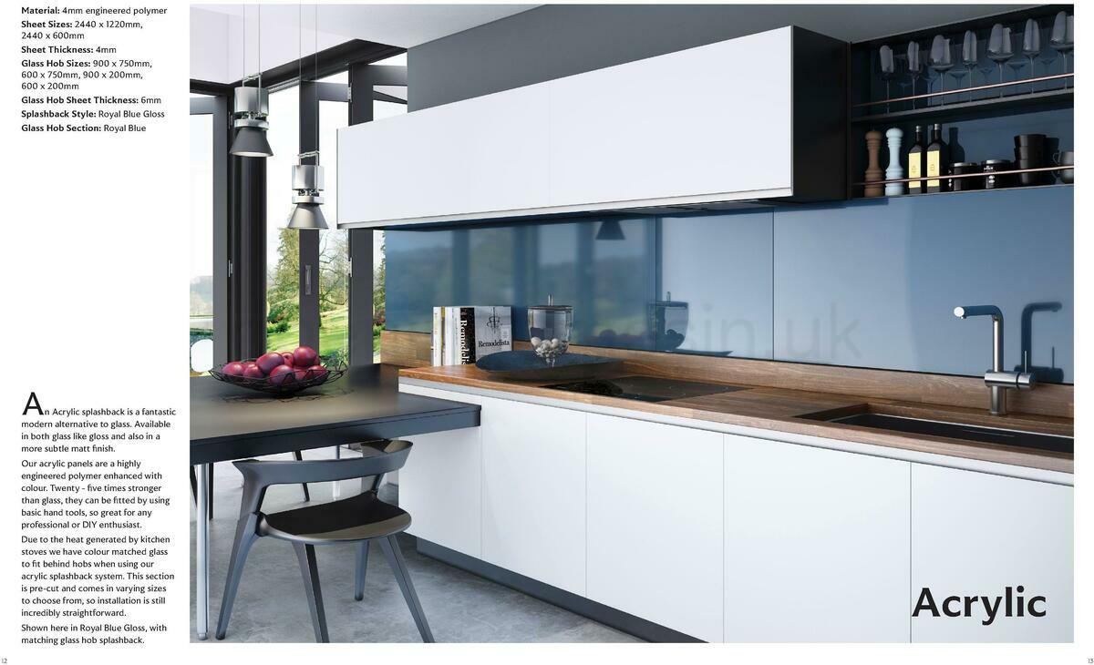 B&Q Splashwall Elegant Kitchen Splashbacks Offers from 1 September