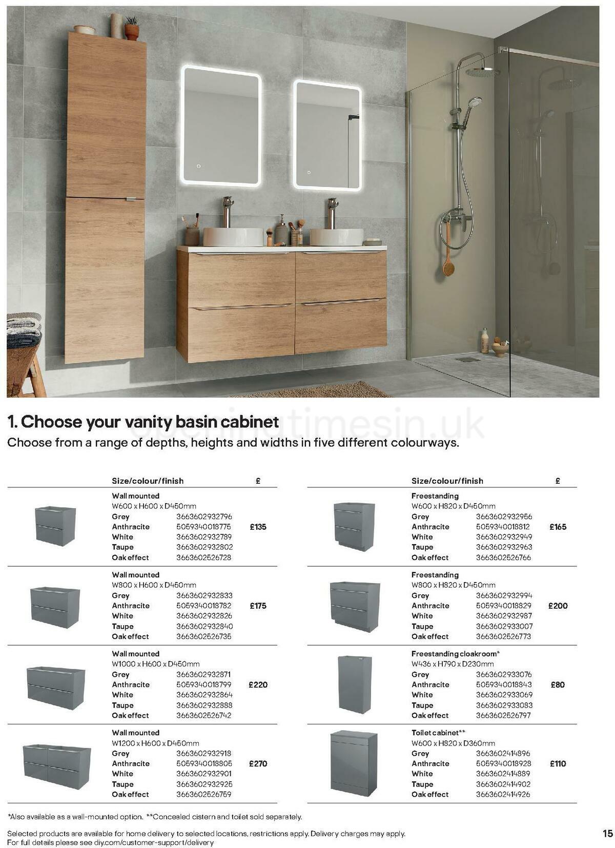 B&Q Bathrooms Offers from 1 October