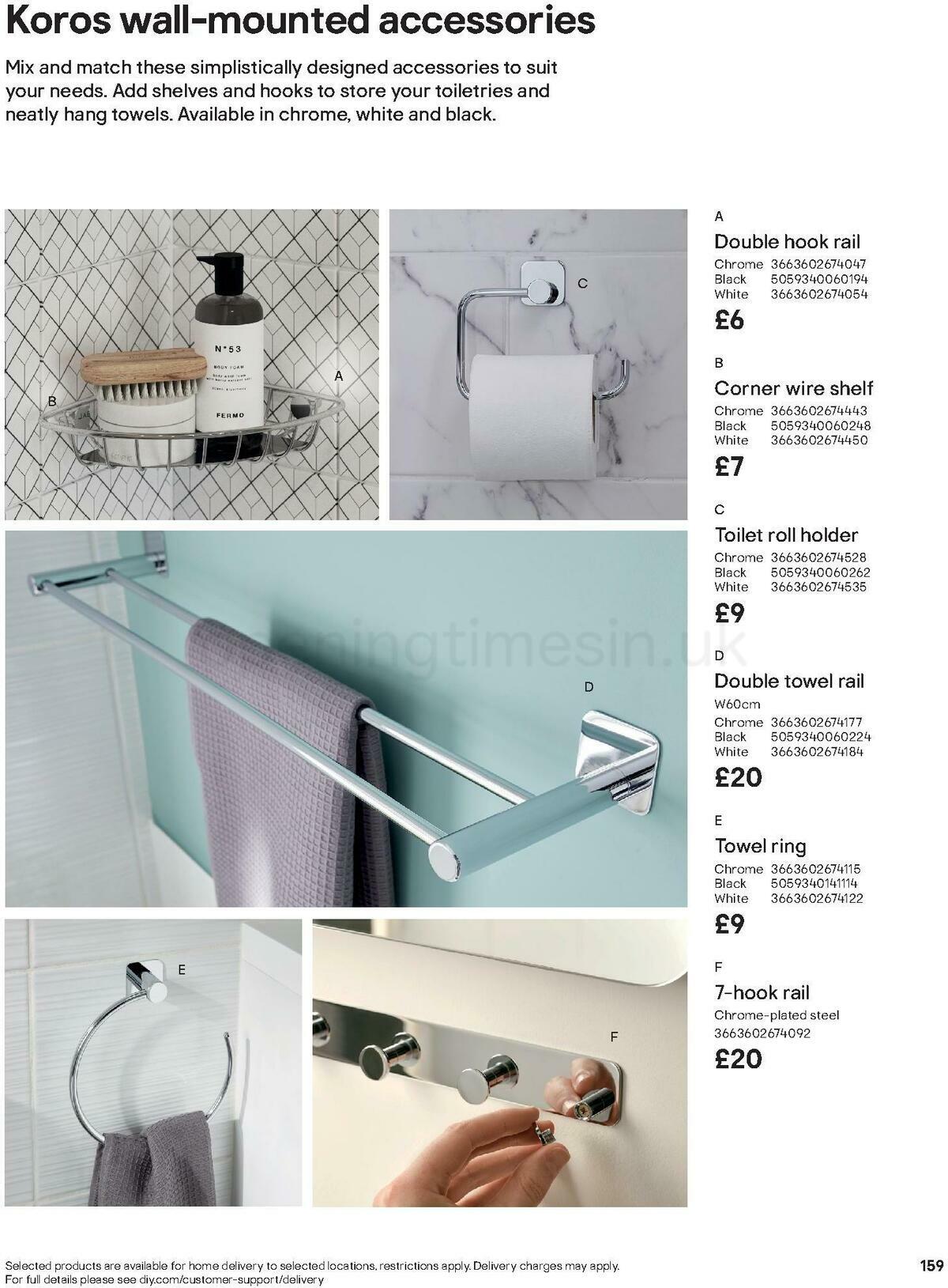 B&Q Bathrooms Offers from 1 October