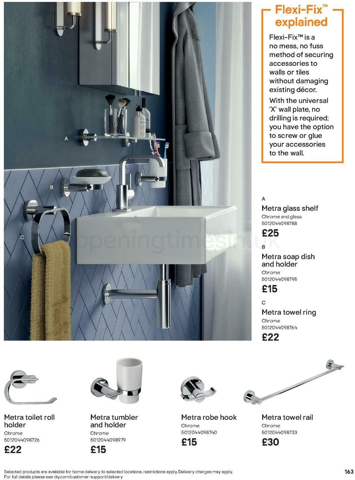 B&Q Bathrooms Offers from 1 October
