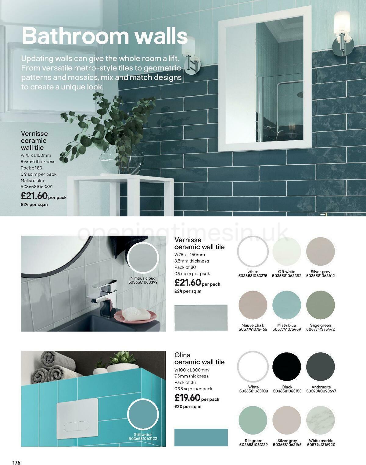 B&Q Bathrooms Offers from 1 October