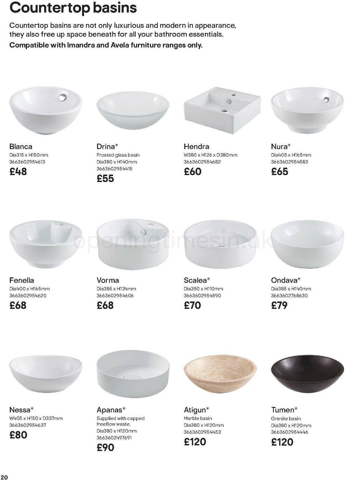 B&Q Bathrooms Offers from 1 October