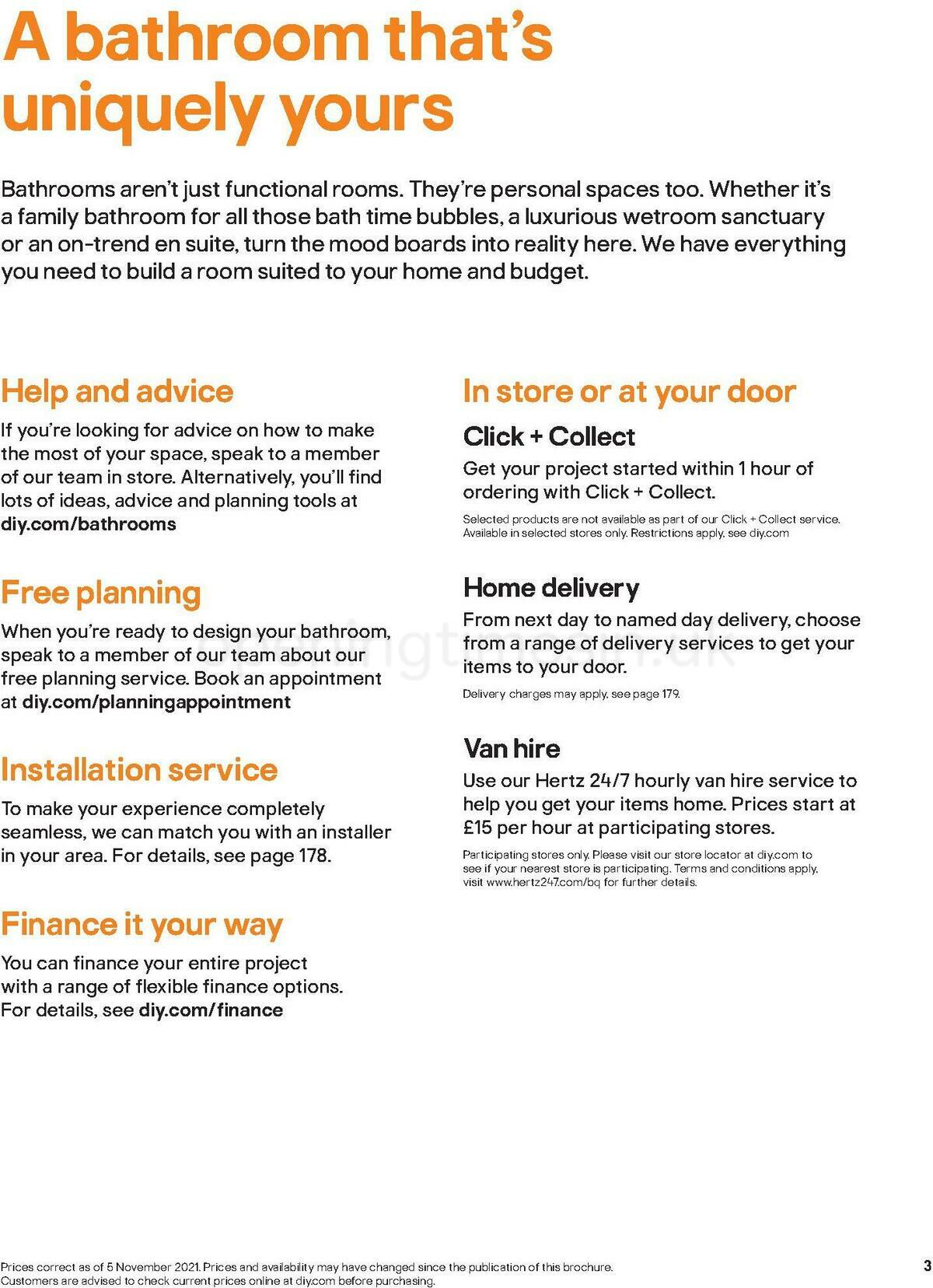 B&Q Bathrooms Offers from 1 October