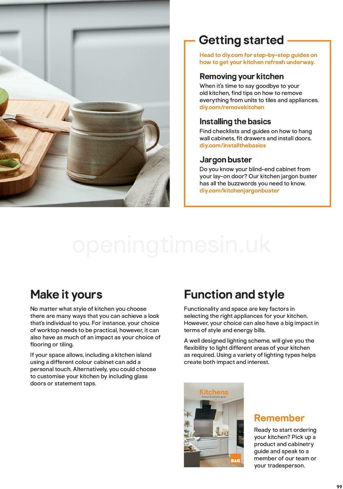 B&Q Kitchens Inspiration Offers from 1 June