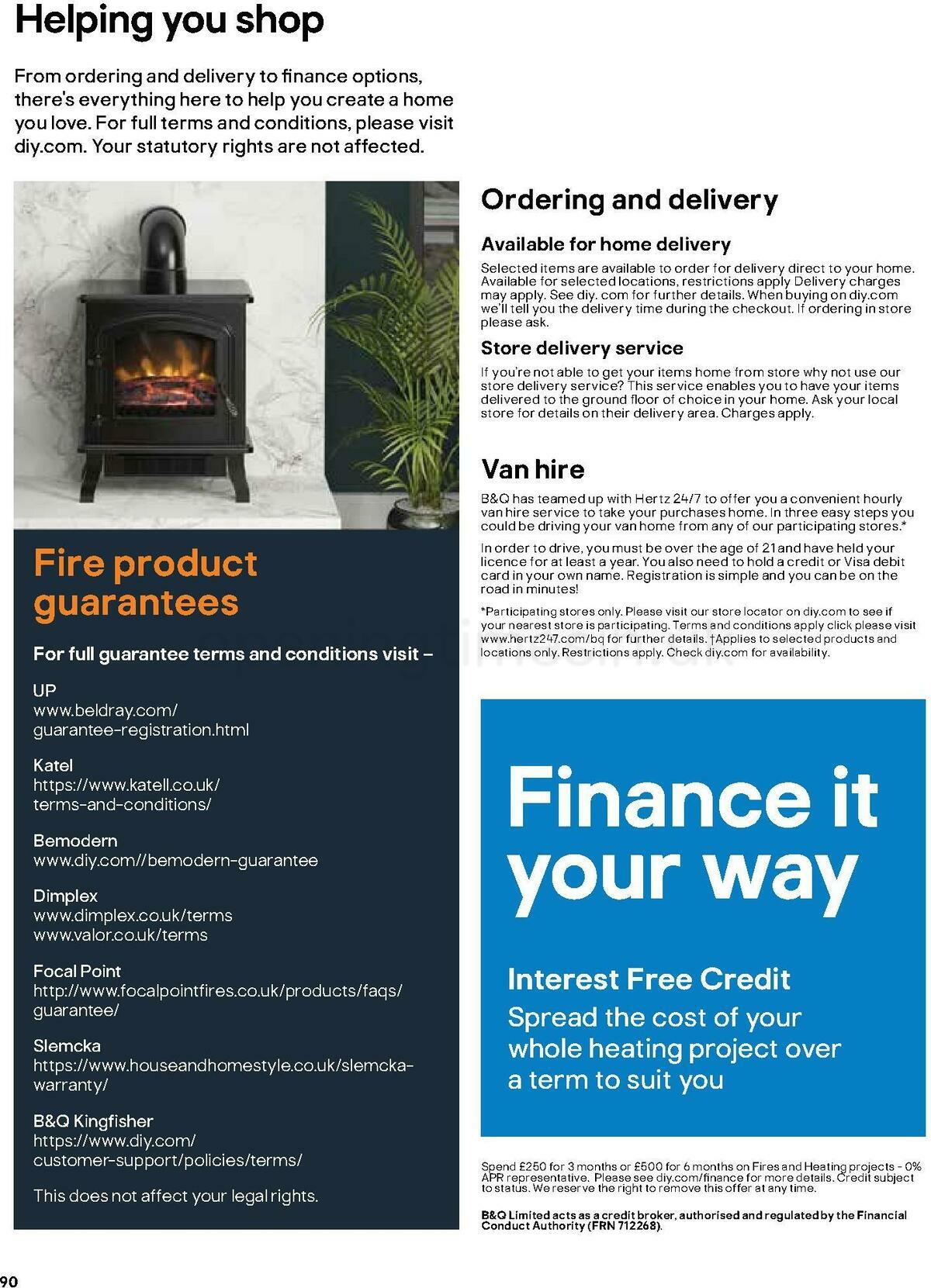 B&Q Fire Collections Offers from 1 October