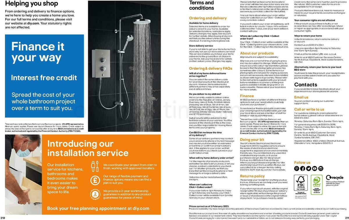 B&Q Bathrooms Offers from 15 February