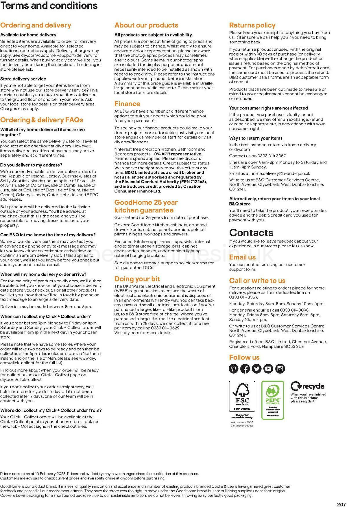 B&Q Kitchens Product & Cabinetry Guide Offers from 15 February