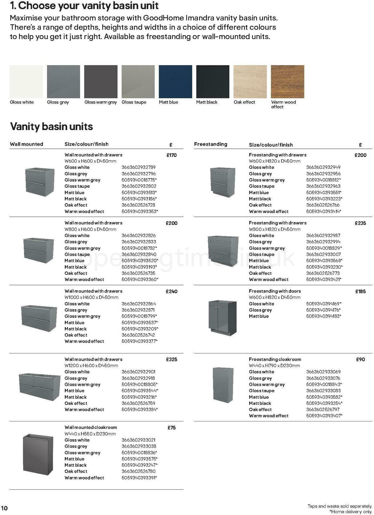 B&Q Bathroom Collections Offers from 24 March