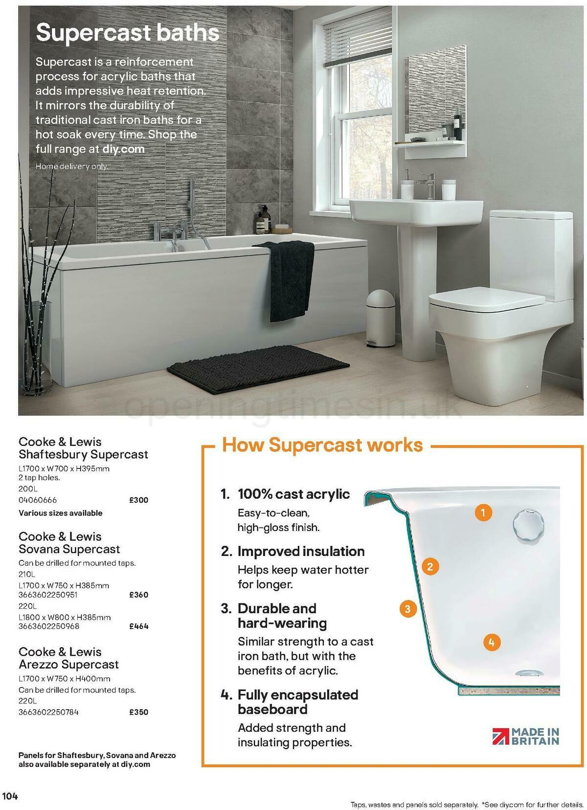 B&Q Bathroom Collections Offers from 24 March