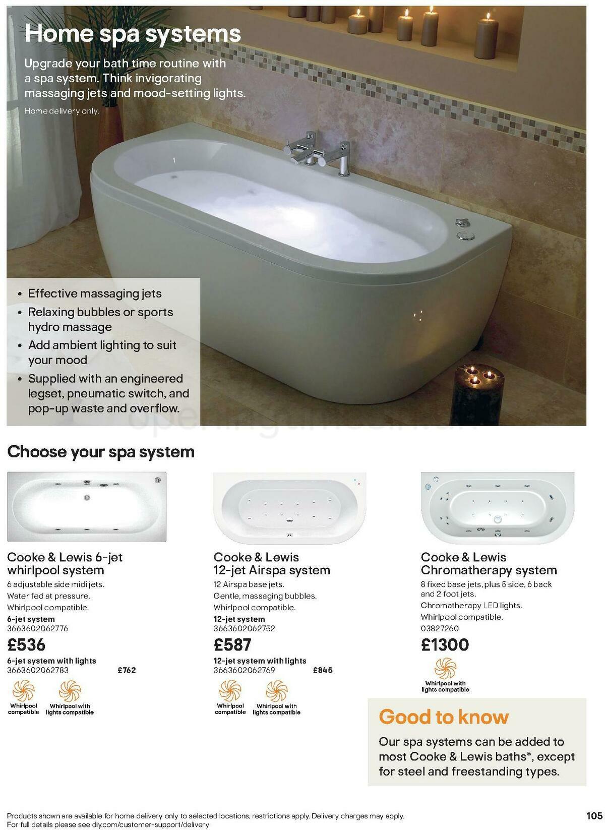 B&Q Bathroom Collections Offers from 24 March