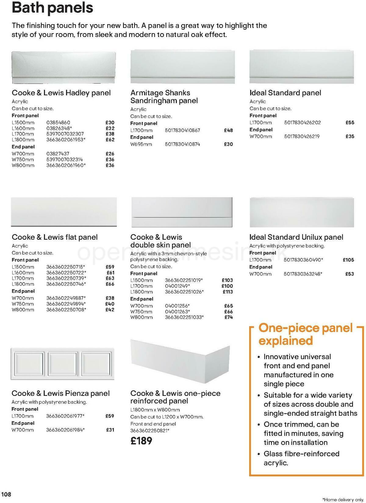 B&Q Bathroom Collections Offers from 24 March