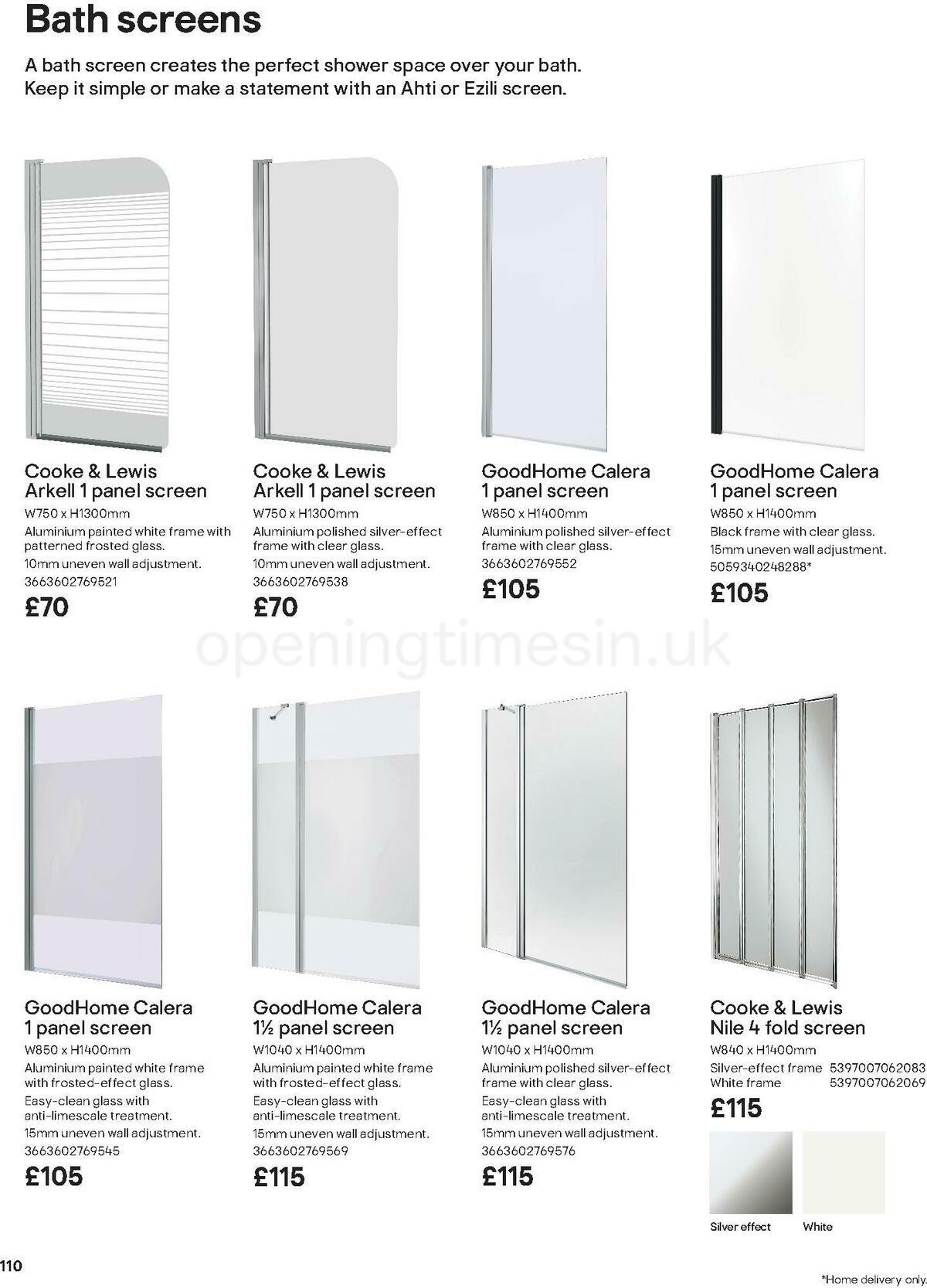 B&Q Bathroom Collections Offers from 24 March