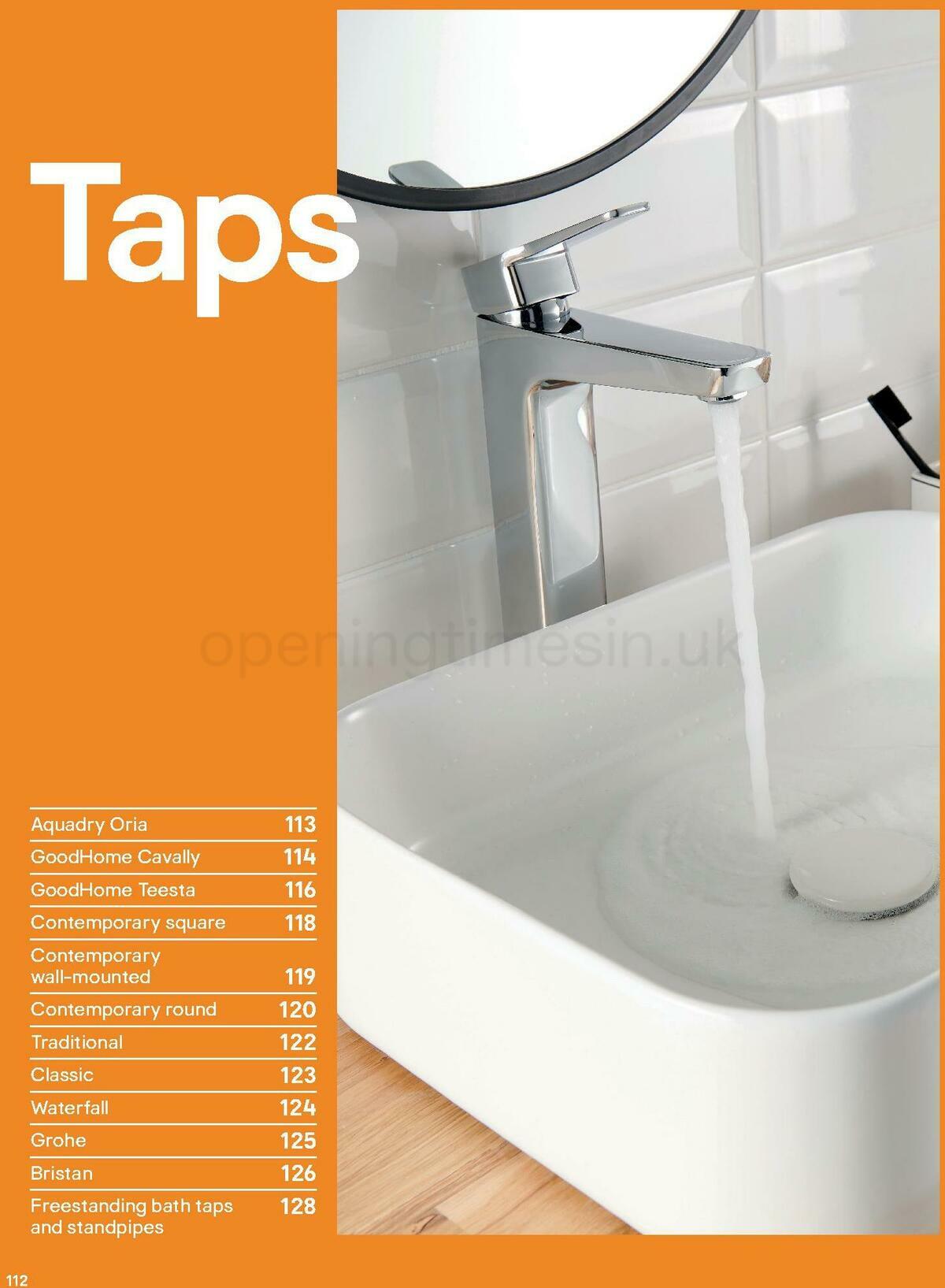 B&Q Bathroom Collections Offers from 24 March