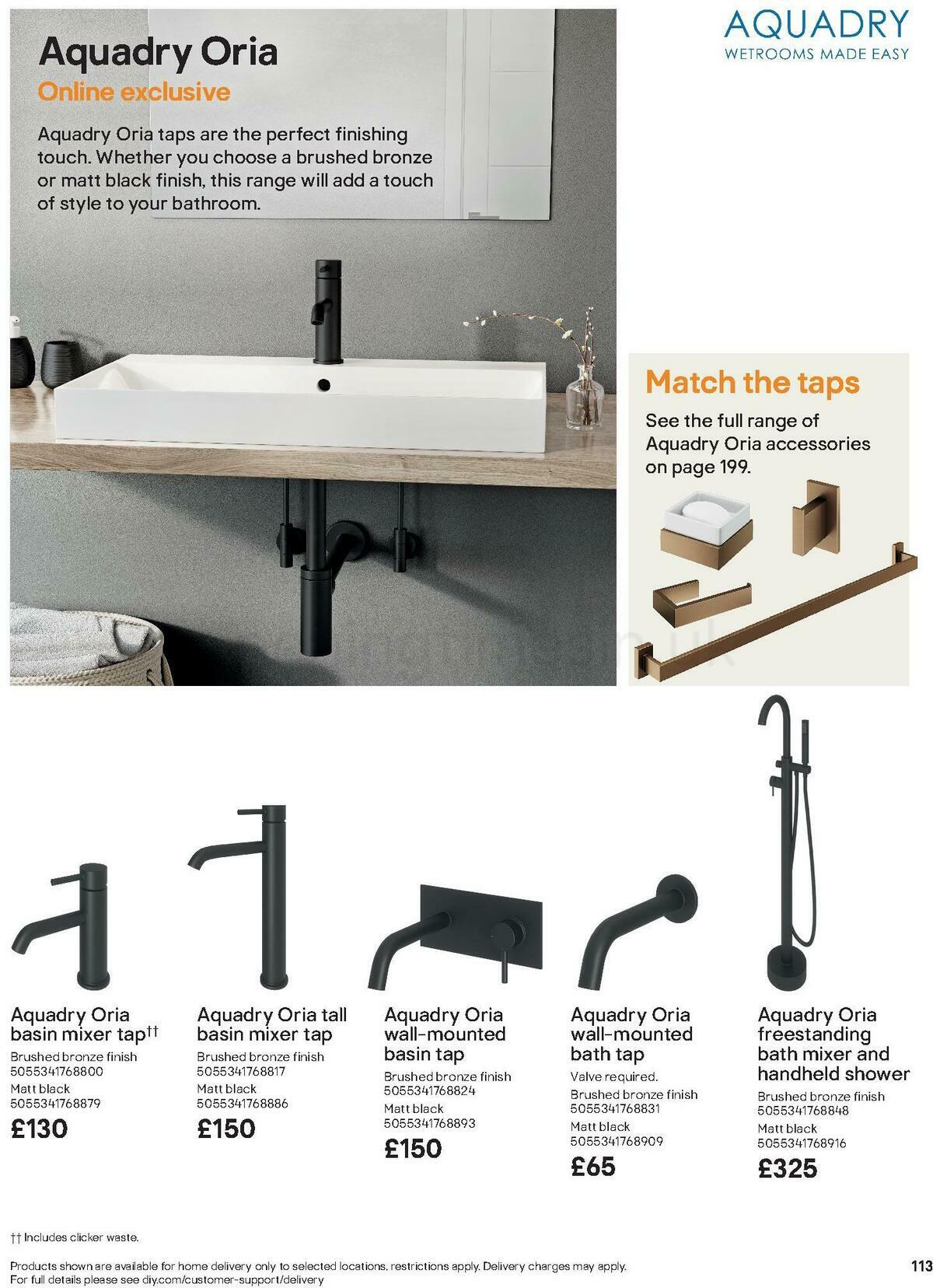 B&Q Bathroom Collections Offers from 24 March