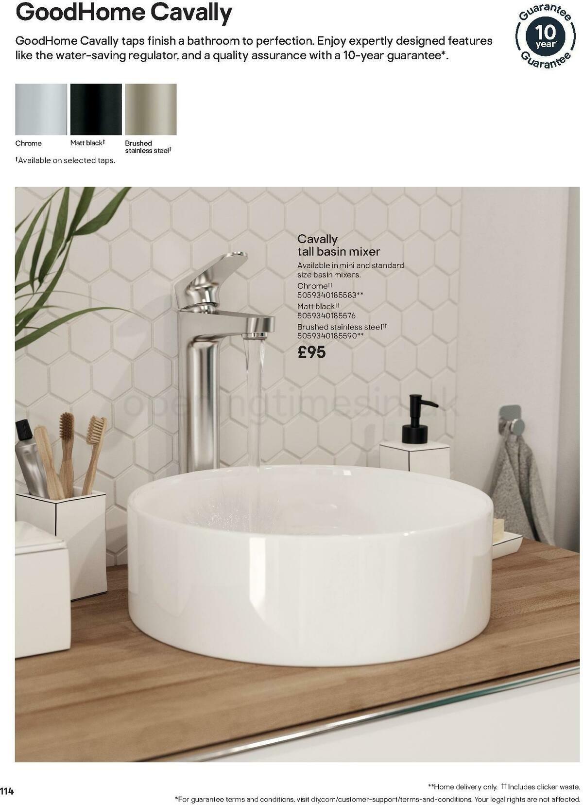 B&Q Bathroom Collections Offers from 24 March
