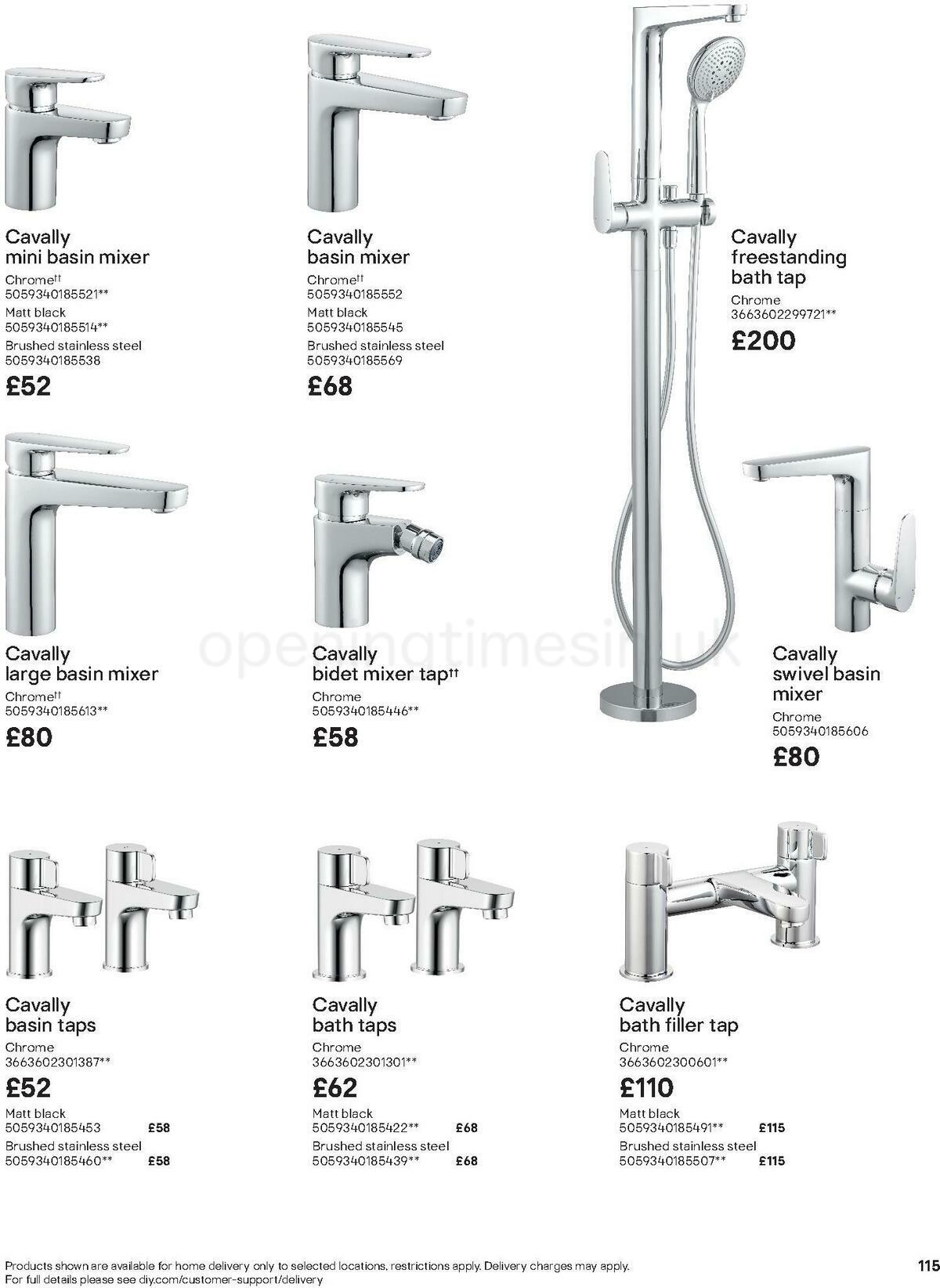 B&Q Bathroom Collections Offers from 24 March