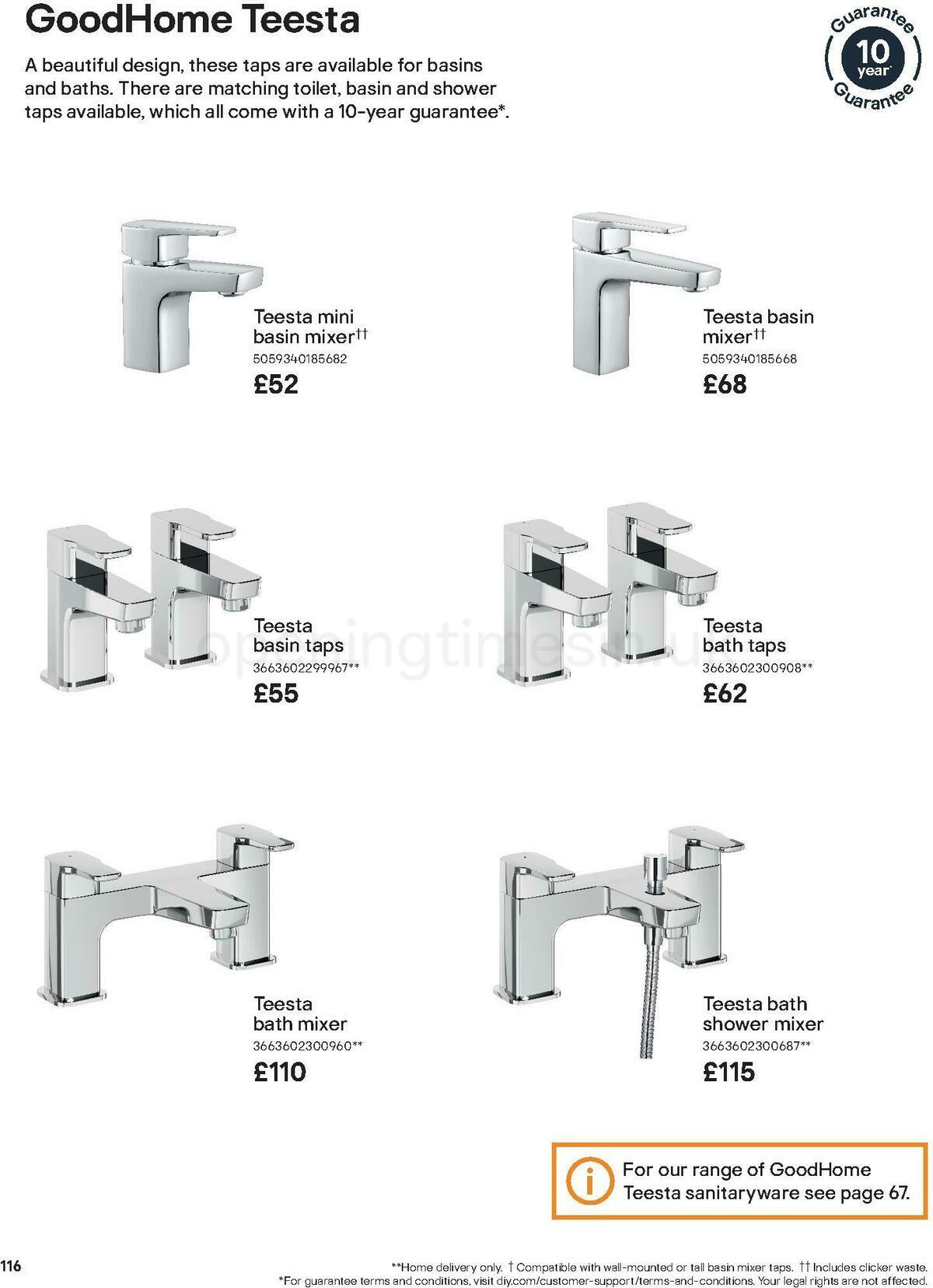 B&Q Bathroom Collections Offers from 24 March