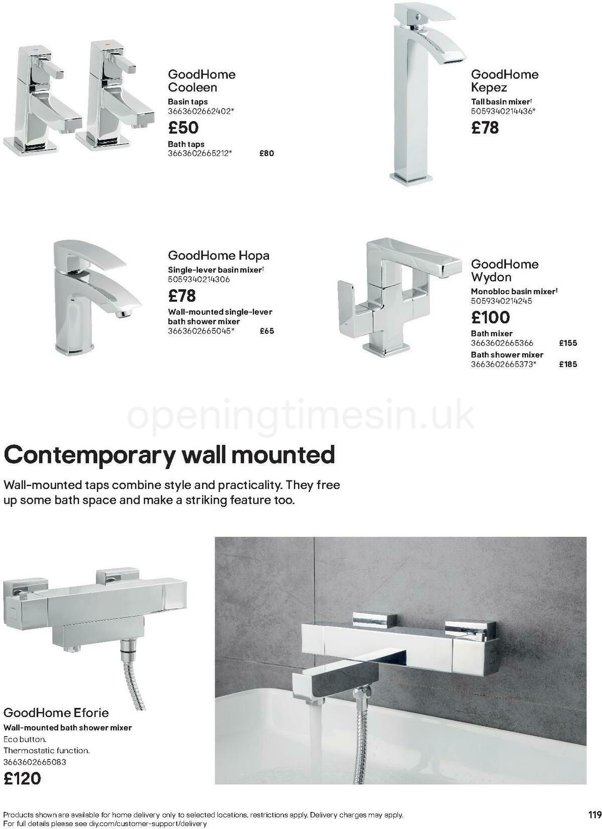 B&Q Bathroom Collections Offers from 24 March