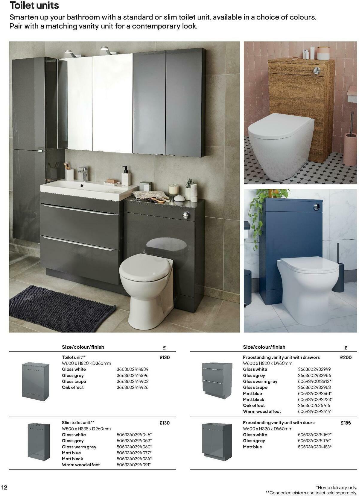 B&Q Bathroom Collections Offers from 24 March